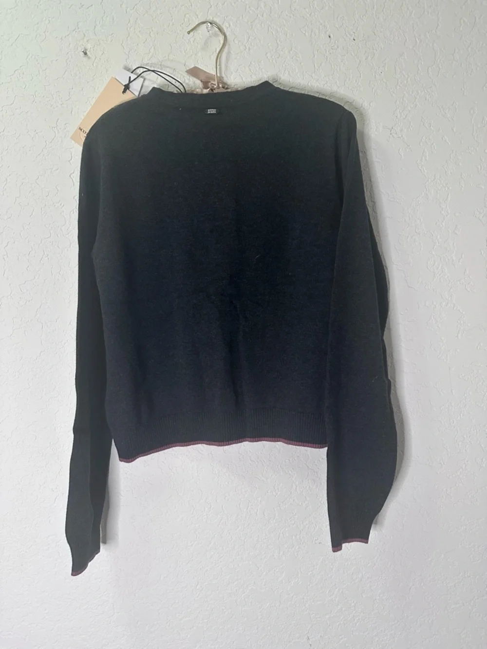 Scotch & Soda Black Cardigan with horseshoes,Floral and Bird Intarsia - Picture 4 of 7